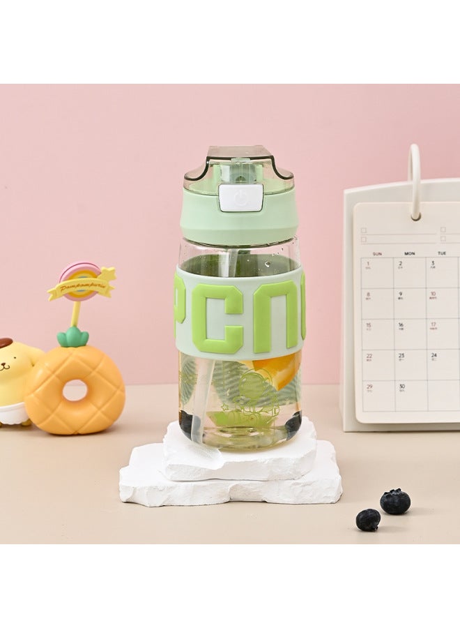 Straw Cup For Male And Female Students, High-looking Silicone Insulated Sports Water Bottle, Portable Hand-held Plastic Water Cup