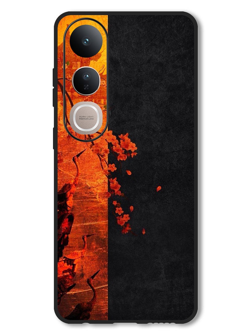 Theodor Case Compatible with Vivo V50 Lite Protection Shockproof Bumper Cover Flower Abstract 4 - Image 1