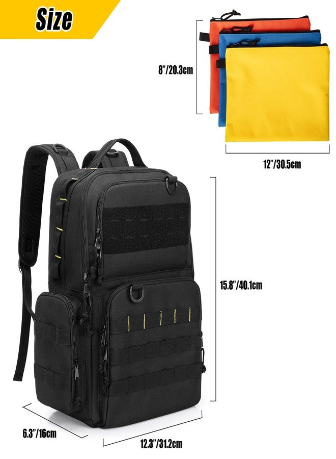 Rexmica Tool Bag Backpack for Men with 3 Tool Pouches, Heavy-Duty Tool Storage Organizer Bag with Padded Shoulder & Waist Support, Tactical Work Tool Bag for Electrician, Repairman, HVAC Techs, Black - Image 5