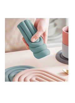 SYOSI 2 Silicone Trivets for Hot Dishes - Durable and Colorful Pot Holders, Heat Resistant Mats for Countertop, Hot Pads, Modern Multi-Purpose Trivet Mats, Spoon Rest (Muted Light Blue, Set of 2)  - Image 4