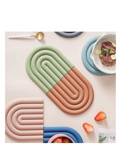 SYOSI 2 Silicone Trivets for Hot Dishes - Durable and Colorful Pot Holders, Heat Resistant Mats for Countertop, Hot Pads, Modern Multi-Purpose Trivet Mats, Spoon Rest (Muted Light Blue, Set of 2)  - Image 5