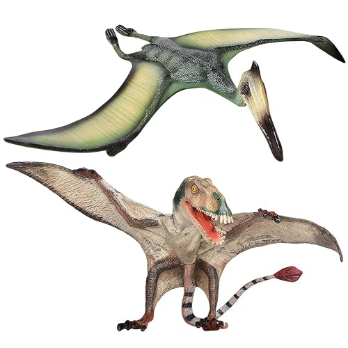 Gemini&Genius GeminiGenius Pterosau Dinosaur Toys for Kids Pterosaur Toy Figure Flying Dinosaur Toys Pterodactyl Toys Pteranodon Figure Toys Gifts or Cake Toppers for Kids2Pcs - Image 1