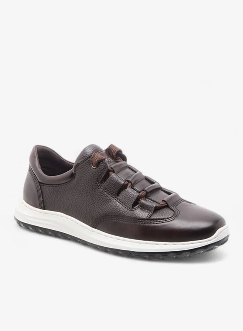 DUCHINI Men's Textured Sneakers with Lace-Up Closure