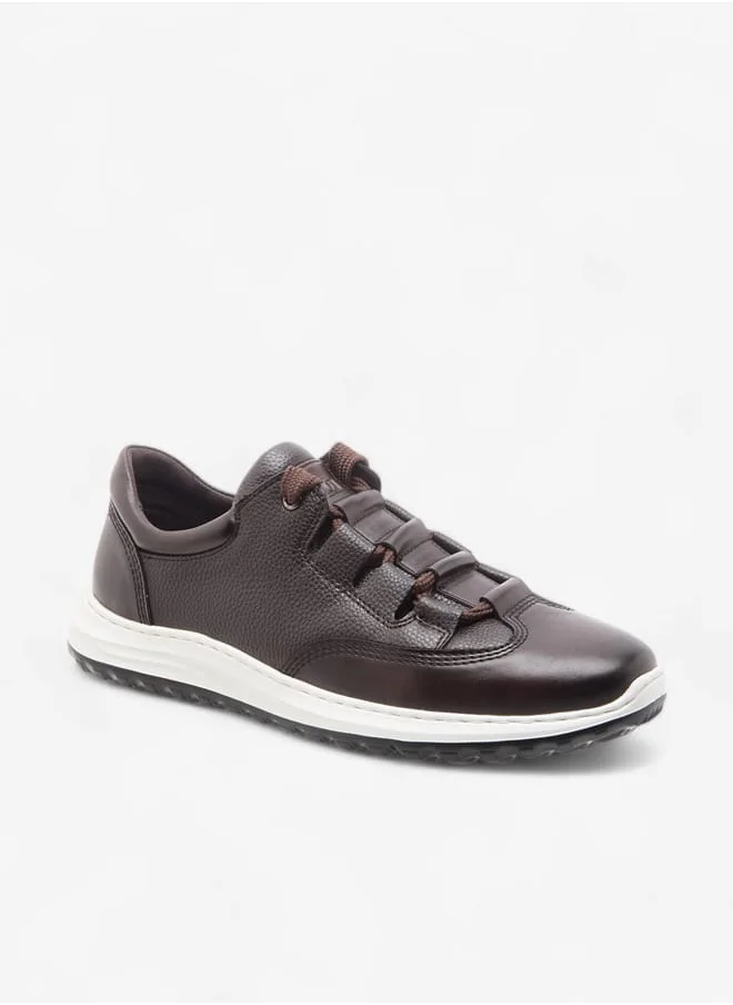 دوتشيني Men's Textured Sneakers with Lace-Up Closure