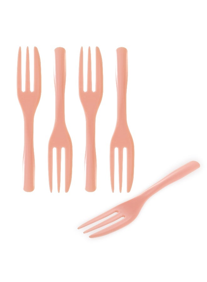 Restaurantware 4 Inch Cake Forks, 500 Knife-Edged Premium Pastry Forks - Disposable, Solid And Durable, Coral Plastic Sharp Edge Forks, For Parties, Bakeries, Catering Services, Gatherings - Image 2
