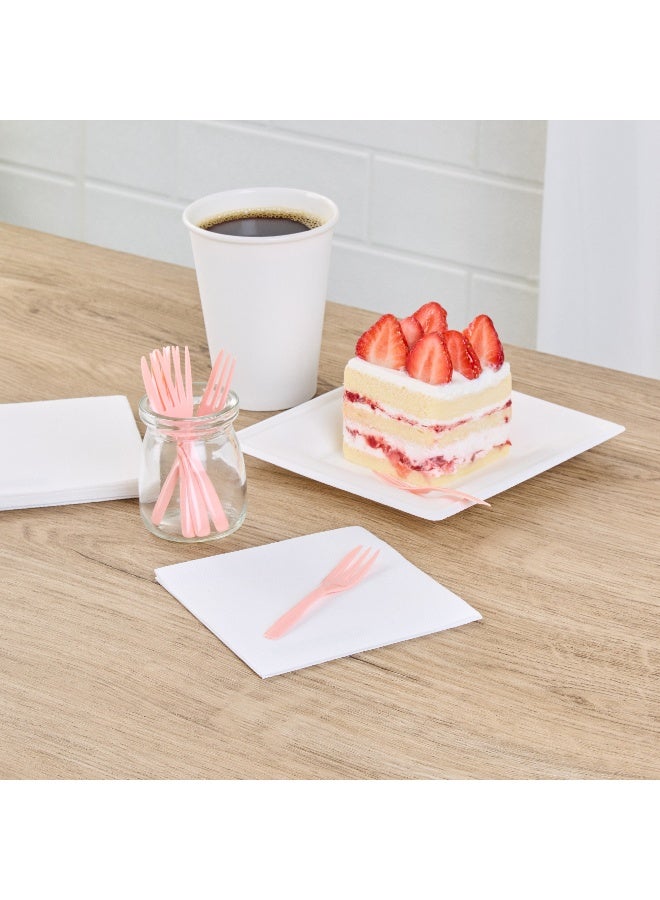 Restaurantware 4 Inch Cake Forks, 500 Knife-Edged Premium Pastry Forks - Disposable, Solid And Durable, Coral Plastic Sharp Edge Forks, For Parties, Bakeries, Catering Services, Gatherings - Image 4