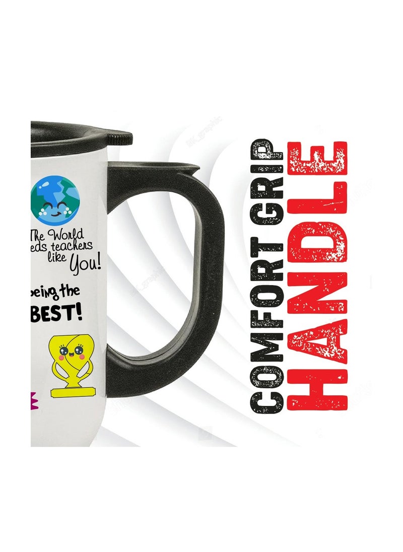 PRINTSHOP4ME - Teachers Appreciation Gift-Stainless Steel Travel Mug World Teachers Day-Teachers Day Gifts-Thank You Teachers Day Gift Idea-Celebrate Teachers Day With This Travel Mug-14 oz - Image 1
