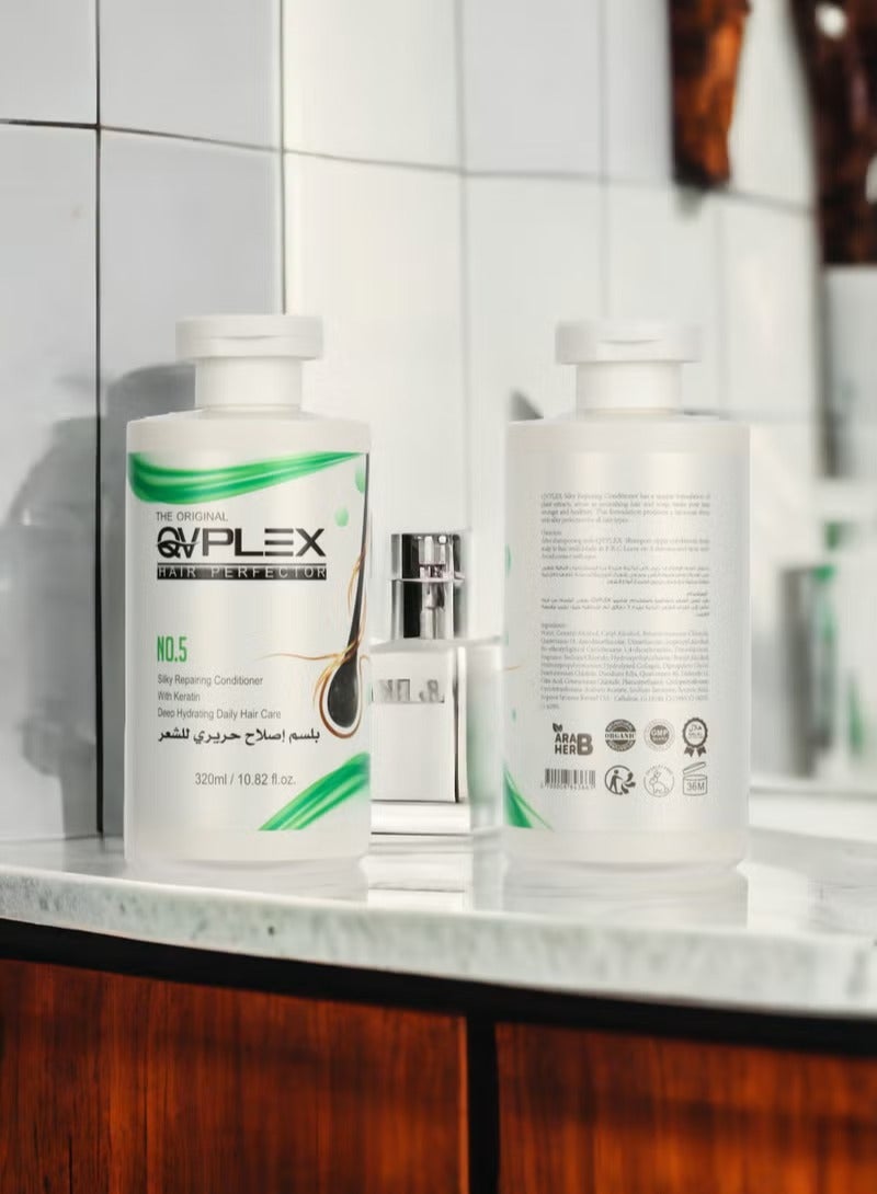 QVPLEX THE ORIGINAL HAIR PERFECTOR NO.5 Silky Repairing Conditioner With Keratin Deep Hydrating Daily Hair Care 320 ml / 10.82 fl.oz. - Image 3