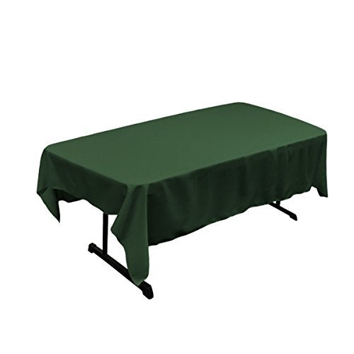 LA Linen Polyester Poplin Washable Rectangular Tablecloth, Stain and Wrinkle Resistant Table Cover 60x102, Fabric Table Cloth for Dinning, Kitchen, Party, Holiday 60 by 102-Inch, Hunter Green - Image 3