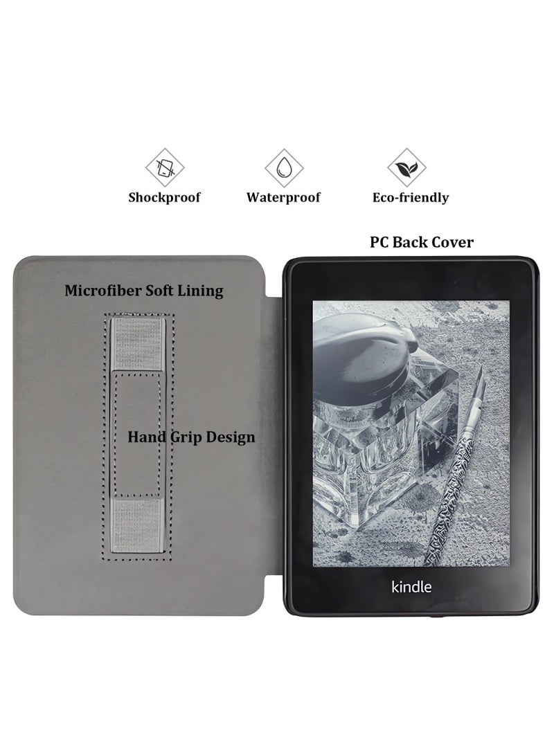 Excefore Case for 6.8" Kindle Paperwhite 11th Generation 2021 Signature Edition PU Leather Cover with Hand Strap 2023 Release, Shiny Butterfly  - Image 3