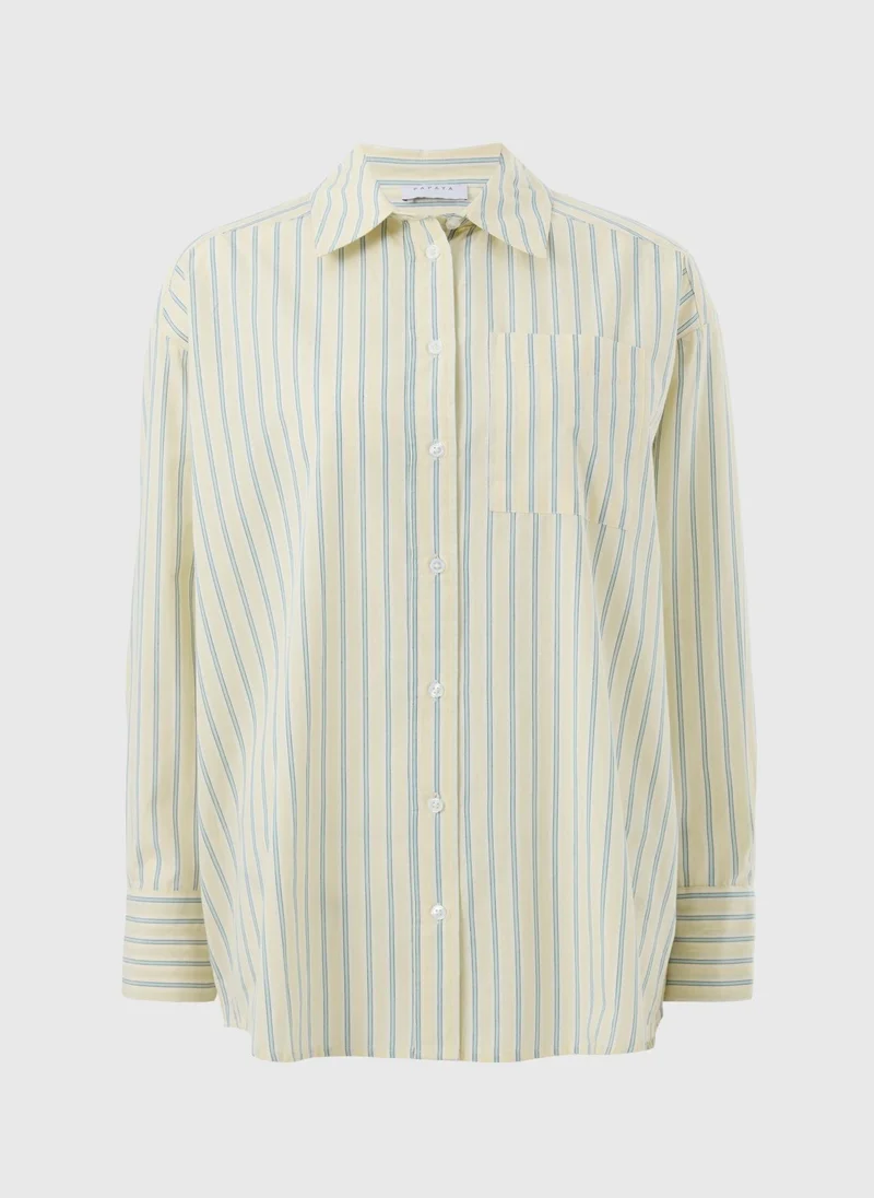 Matalan Yellow Yellow Poplin Stripe Shirt for Women | Best Price UAE