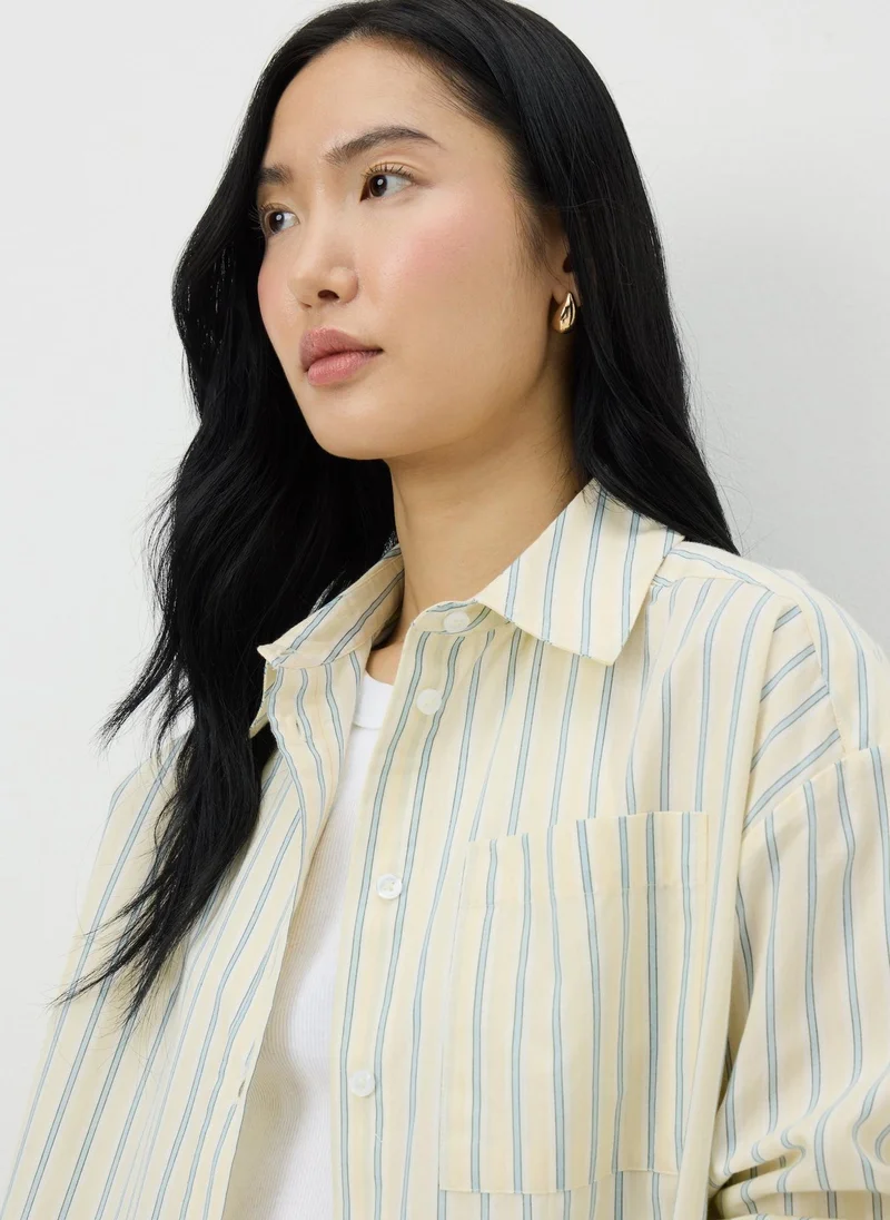 Matalan Yellow Yellow Poplin Stripe Shirt for Women | Best Price UAE
