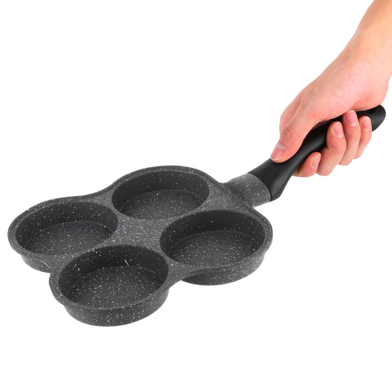 NonStick Aluminum 4Hole Pancake Omelet Eggs Pan Frying Pot Breakfast Maker Kitchen Utensil - Image 5