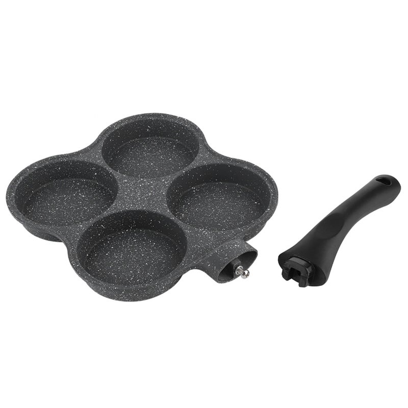 NonStick Aluminum 4Hole Pancake Omelet Eggs Pan Frying Pot Breakfast Maker Kitchen Utensil - Image 4