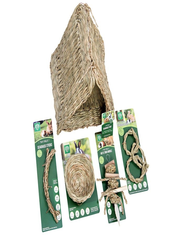 Small Pet Select Tiny Paws Seagrass Play Pack, for Guinea Pig, Rabbit, Bunny, Toys, Hideout Tunnel, Cage Accessories - Image 2