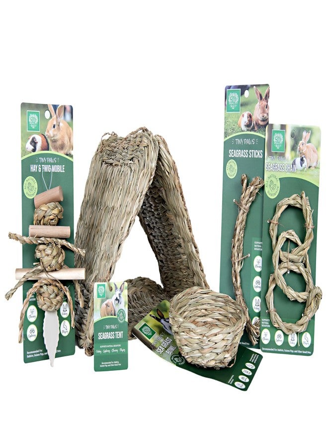 Small Pet Select Tiny Paws Seagrass Play Pack, for Guinea Pig, Rabbit, Bunny, Toys, Hideout Tunnel, Cage Accessories - Image 1