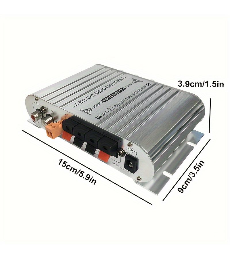 مضخم صوت للسيارات بقناتين 2.1 ميني ST-838 مضخم طاقة ستيريو عالي الدقة HIFI Audio - Image 2