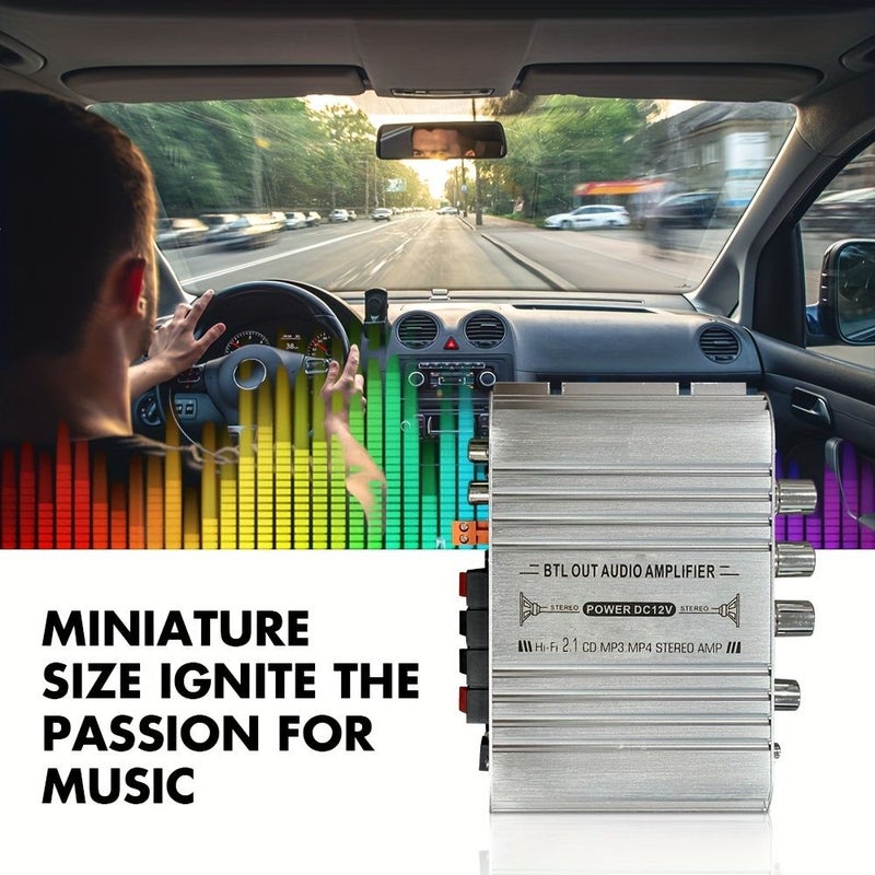 مضخم صوت للسيارات بقناتين 2.1 ميني ST-838 مضخم طاقة ستيريو عالي الدقة HIFI Audio - Image 4
