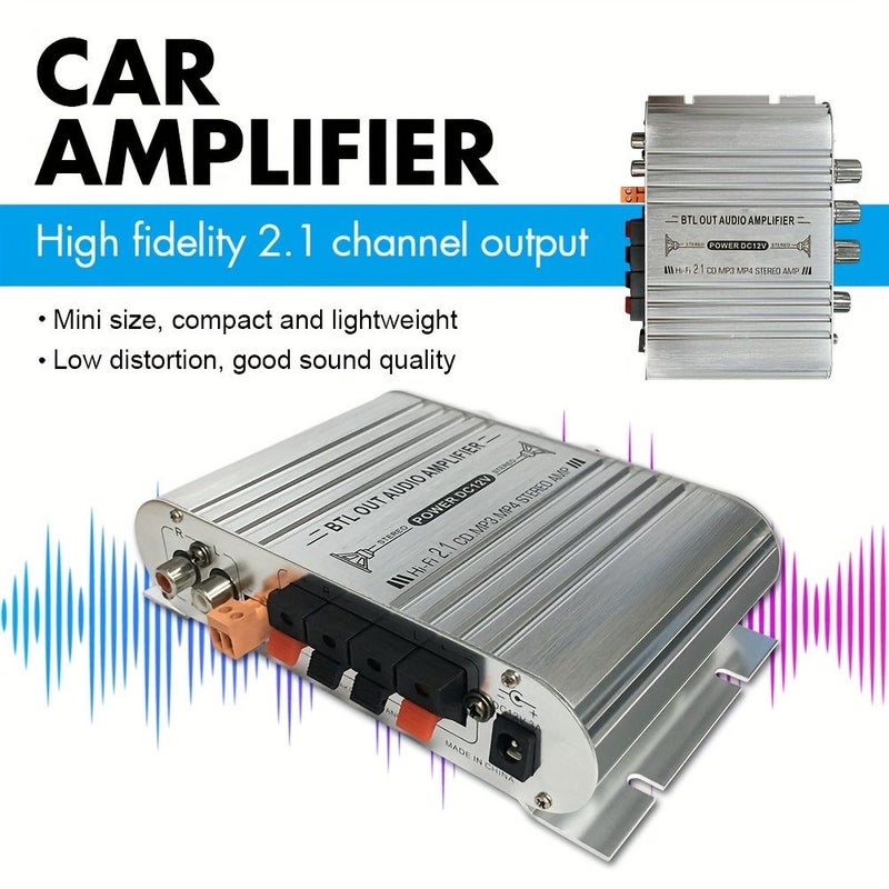 مضخم صوت للسيارات بقناتين 2.1 ميني ST-838 مضخم طاقة ستيريو عالي الدقة HIFI Audio - Image 1