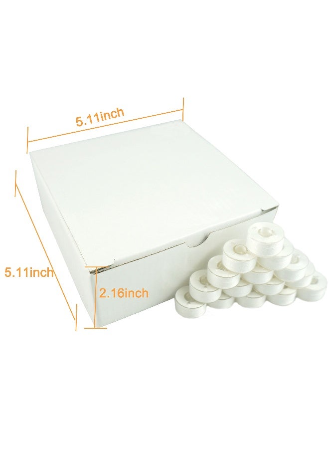 New Brothread 144pcs White 60S290WT Prewound Bobbin Thread Plastic Size A SA156 for Embroidery and Sewing Machine Cottonized Soft Feel Polyester Thread - Image 2