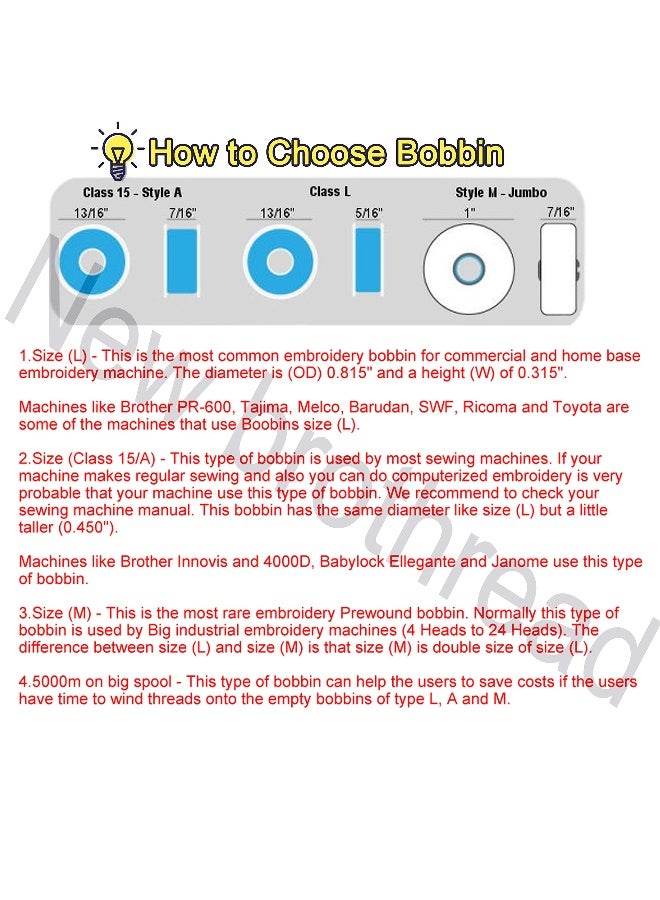 New Brothread 144pcs White 60S290WT Prewound Bobbin Thread Plastic Size A SA156 for Embroidery and Sewing Machine Cottonized Soft Feel Polyester Thread - Image 4