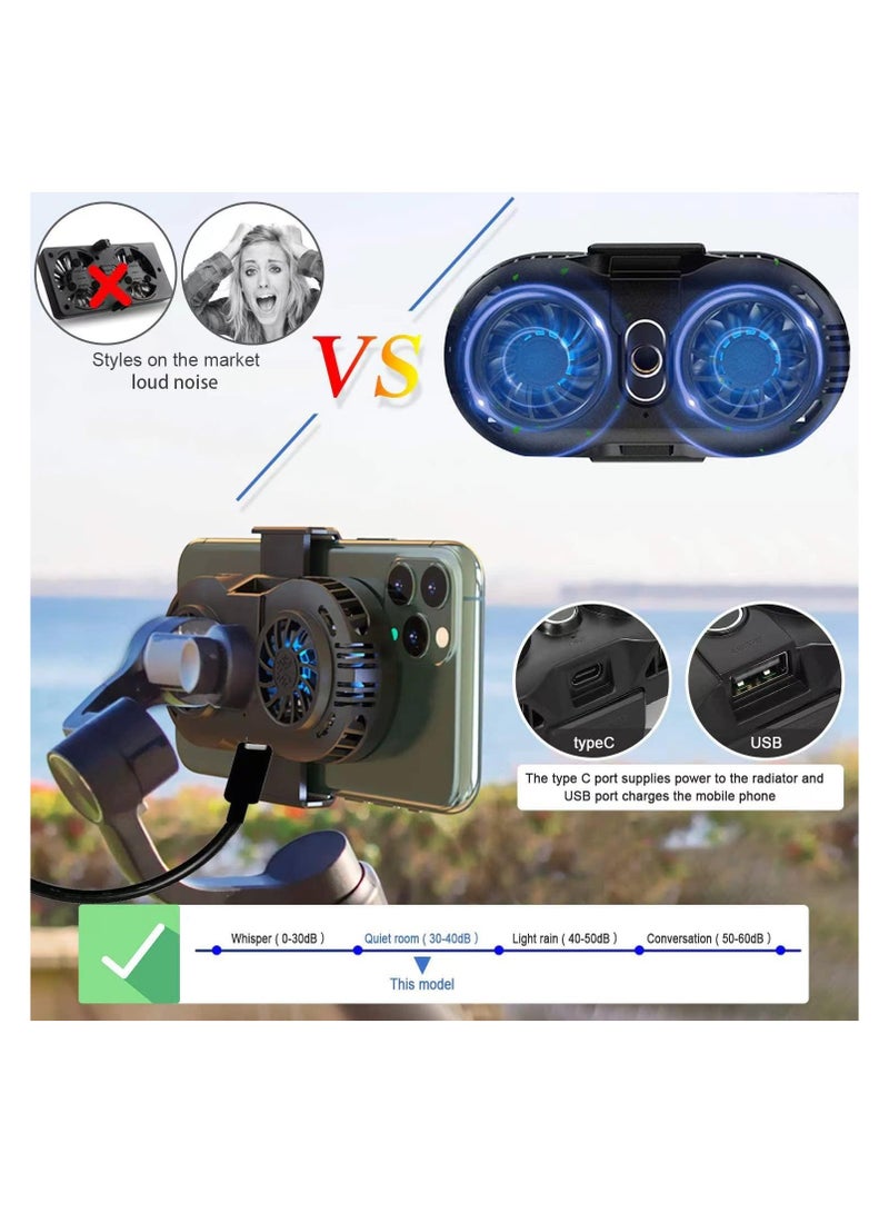 General Mobile phone cooler, mobile phone cooler with dual semiconductor cooling chips for Tiktok live streaming, outdoor video blogging, mobile gaming.  - Image 3