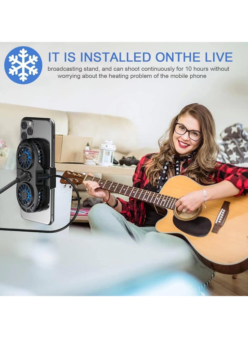 General Mobile phone cooler, mobile phone cooler with dual semiconductor cooling chips for Tiktok live streaming, outdoor video blogging, mobile gaming.  - Image 4