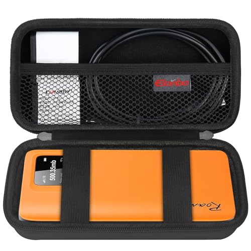 Elonbo Carrying Case for RoamWiFi 4G LTE Mobile Hotspot Router, R10 Router Travel Bag Worldwide Portable WiFi Storage Holder, Mesh Pocket Fits Cable, Black - Image 1