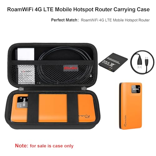 Elonbo Carrying Case for RoamWiFi 4G LTE Mobile Hotspot Router, R10 Router Travel Bag Worldwide Portable WiFi Storage Holder, Mesh Pocket Fits Cable, Black - Image 2