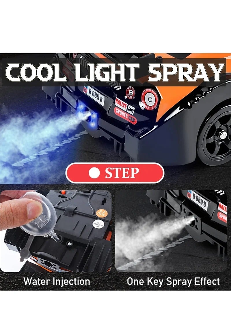 Remote Control Car RC Drift Car, 1:16 Scale 4WD 18KM/H High Speed Model Vehicle, 2.4GHz Racing Car with LED Lights & Spray Rubber Tire, includes 2Pcs Rechargeable Batteries for Adults Boys Girls Kids - Image 5