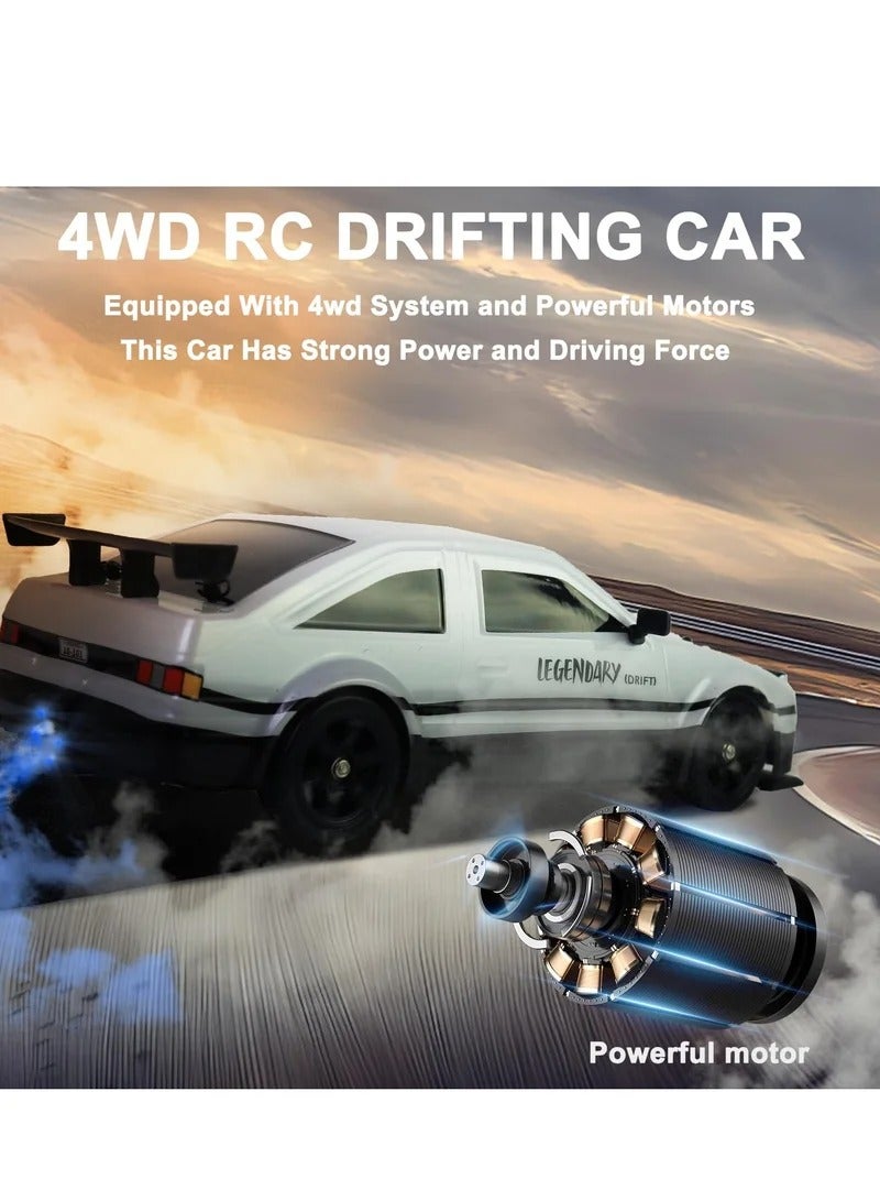 Remote Control Car RC Drift Car, 1:16 Scale 4WD 18KM/H High Speed Model Vehicle, 2.4GHz Racing Car with LED Lights & Spray Rubber Tire, includes 2Pcs Rechargeable Batteries for Adults Boys Girls Kids - Image 3