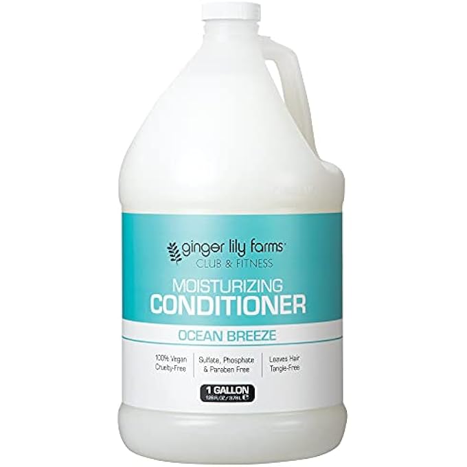 ginger lily farms CLUB & FITNESS MOISTURIZING CONDITIONER FOR DRY HAIR, 100% VEGAN & CRUELTY-FREE, OCEAN BREEZE SCENT, 1 GALLON (128 FL OZ) REFILL - Image 1