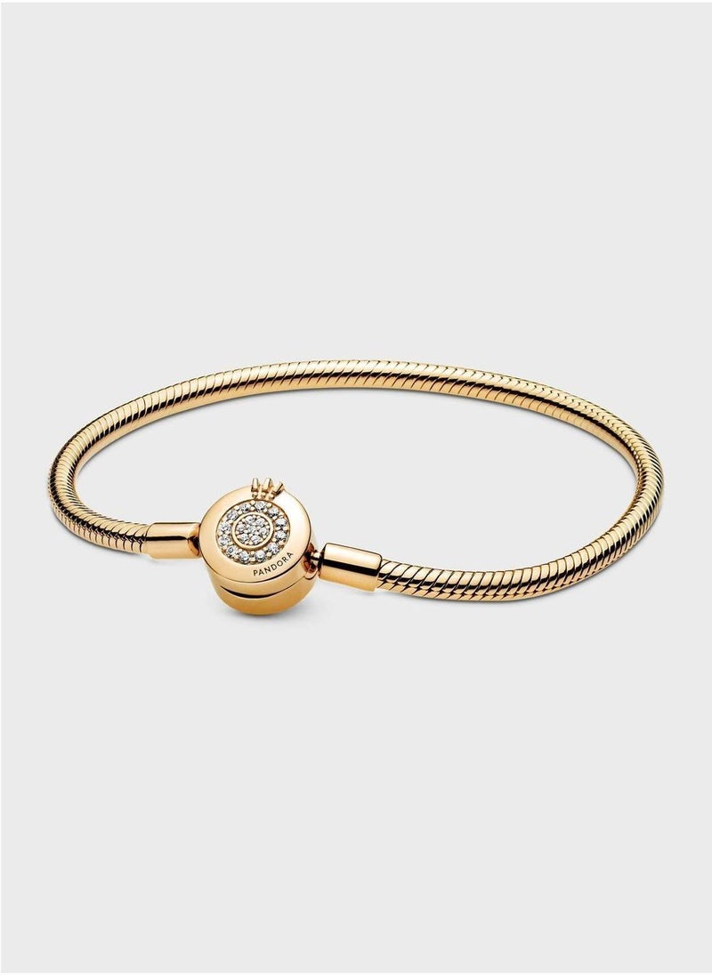 PANDORA Pandora Moments Crown O Snake Chain Bracelet  - Image 1