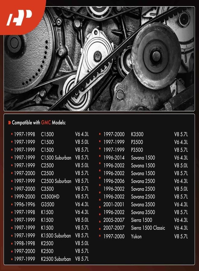 A-Premium Engine Serpentine Drive Belt Compatible with Chevy, GMC, Dodge, Cadillac, Ford, Hyundai, Jeep, Olds, Pontiac, Mercedes-Benz, Mazda & More Vehicles Models, 87.53 inch, 5R3Z8620AA, 12569351 - Image 4