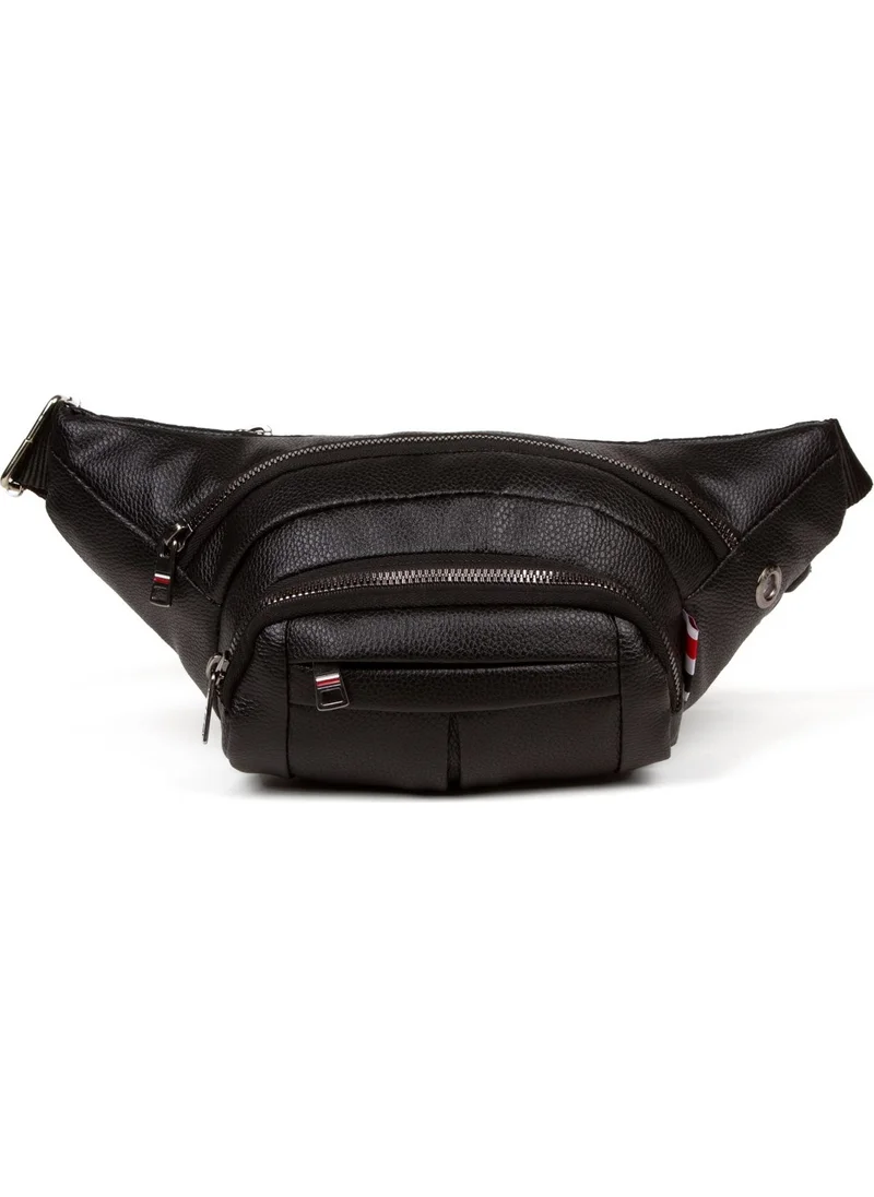 Adelina Bags Adelina Black Shoulder and Waist Bag with Headphone Jack