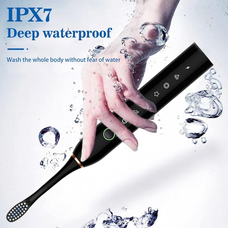 Deoxys Sonic Electric Toothbrushes with 2 Minutes Timer, Rechargeable Electric Toothbrush, Oral Care Whitening Toothbrush for Adults and Kids, 4 Pieces Replacement Brush Heads - Image 2