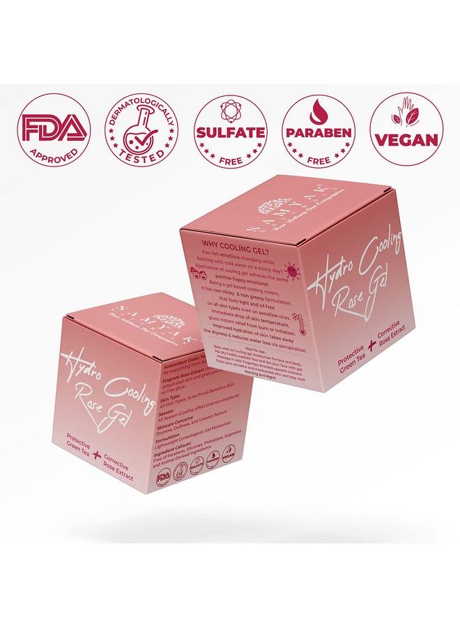 SAMYAK NATURALS Hydro Cooling Rose Face Moisturizer For Women ; Night Cream For Daily Use No Paraben ; Organic Gel Based Cream For All Skin Types ; Non Sticky (45 G) Brightening Face Cream - Image 5