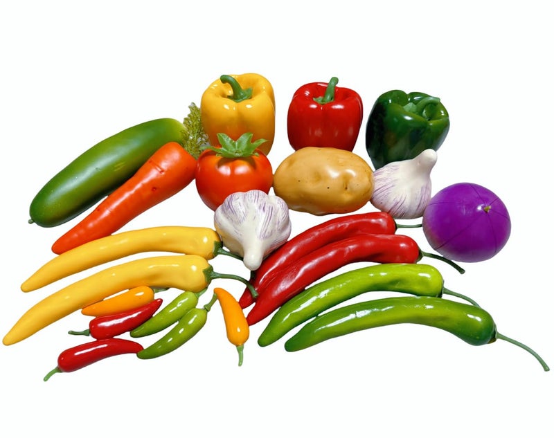 22pcs Realistic Artificial Fake Vegetables, Artificial Vegetables for Decoration, Home Kitchen Decor,PU Simulation Vegetable,Artificial Bell Peppers - Image 2