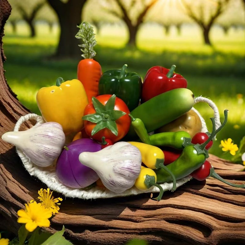 22pcs Realistic Artificial Fake Vegetables, Artificial Vegetables for Decoration, Home Kitchen Decor,PU Simulation Vegetable,Artificial Bell Peppers - Image 4