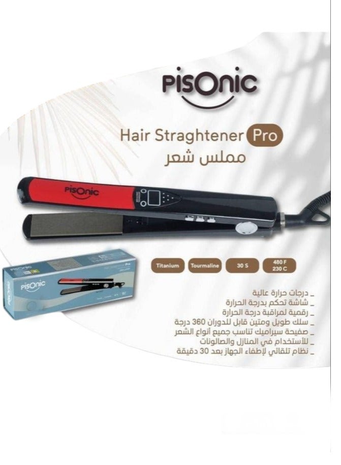 PISONIC Ceramic Hair Straightener High Temperature 480f - Image 1