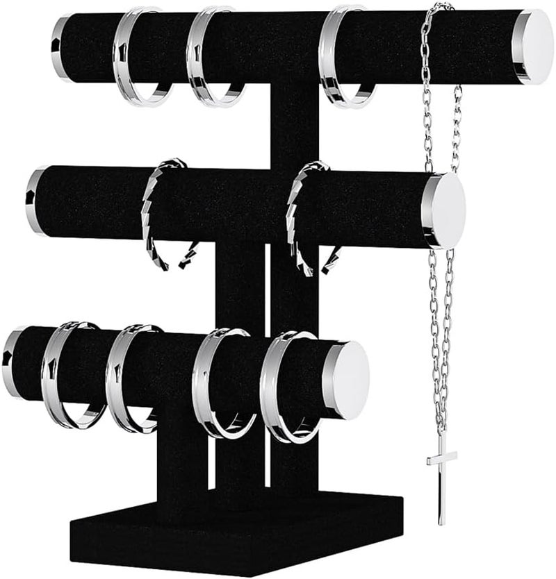 Ausalivan Bracelet Holder Stand,Bracelet Organizer Display for Selling,Bangle Organizer for Women,Watch Storage Holder for Men,Jewelry Business Supplies (Style 1 （Black 3 Tier ）) - Image 1