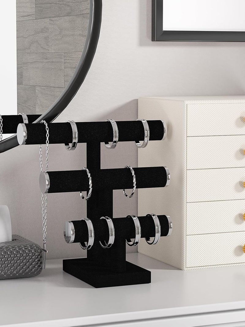 Ausalivan Bracelet Holder Stand,Bracelet Organizer Display for Selling,Bangle Organizer for Women,Watch Storage Holder for Men,Jewelry Business Supplies (Style 1 （Black 3 Tier ）) - Image 2
