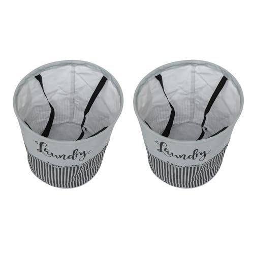 Perpetual Waterproof Laundry Cloth Basket | Foldable Storage with Handle, 45 Liters (Pack of 2) - (Grey - 5.91x11.81x1.97 Inch) - Image 3
