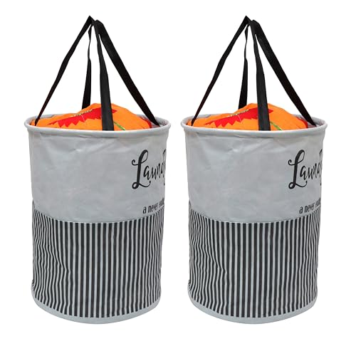 Perpetual Waterproof Laundry Cloth Basket | Foldable Storage with Handle, 45 Liters (Pack of 2) - (Grey - 5.91x11.81x1.97 Inch) - Image 2