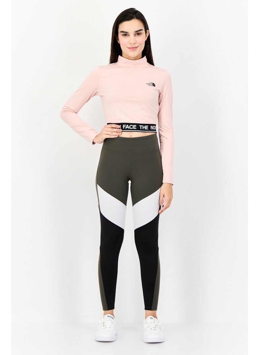 THE NORTH FACE Women Sportswear Fit Long Sleeve Training Crop Top, Peach Pink  - Image 2