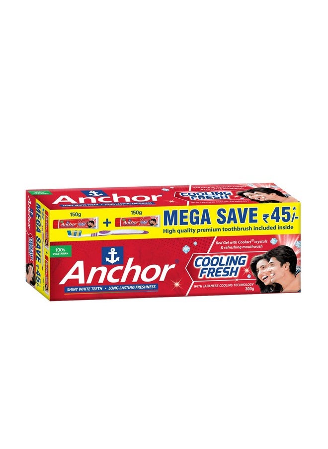 Anchor Red Cooling Fresh Gel Toothpaste 300Ggm (150Gx2) 