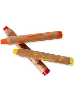 carioca "3 in 1" Jumbo Baby Wooden Body Dry Crayons 6 Pcs  - Image 3