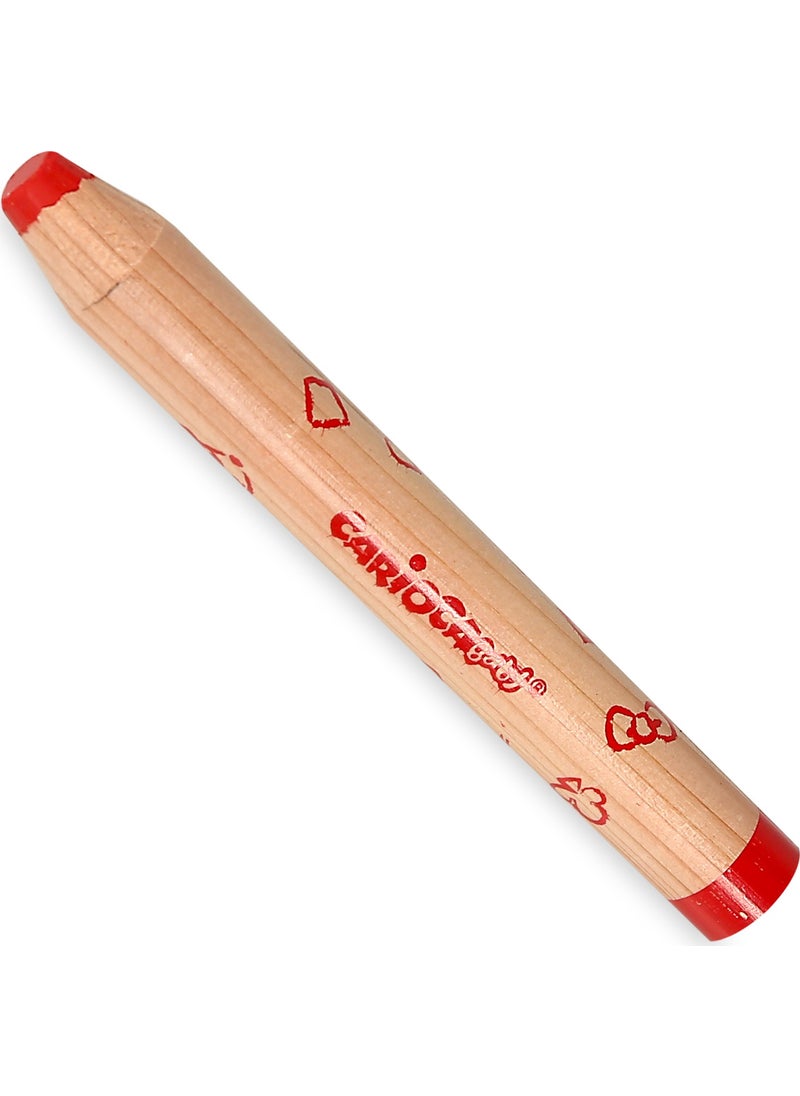 carioca "3 in 1" Jumbo Baby Wooden Body Dry Crayons 6 Pcs  - Image 2