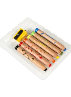 carioca "3 in 1" Jumbo Baby Wooden Body Dry Crayons 6 Pcs  - Image 5
