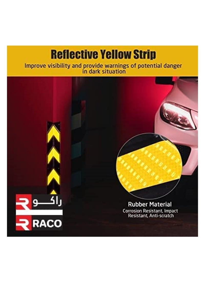 راكو RACO Reflective Corner Guard Wall Corner Protector with Yellow Strips for Garage Parking  - Image 3